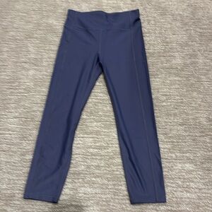 Sweaty Betty size medium, 7/8 length shiny blue gray leggings